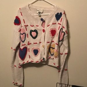 80s hand knitted valentines sweater